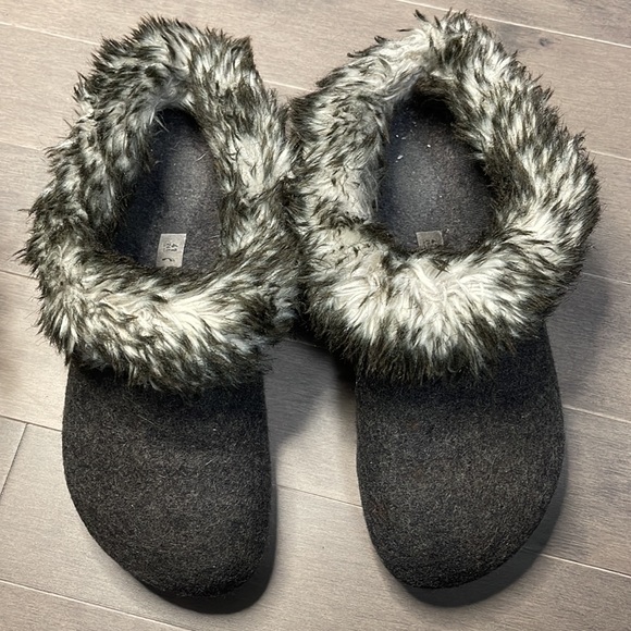 Birkenstock Kaprun Faux Fur Clog Grey Removable Fur - Picture 2 of 7